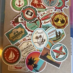 Vintage Summer Travel Sticker Bundle (20 pcs) – Junk Journal / Scrapbook